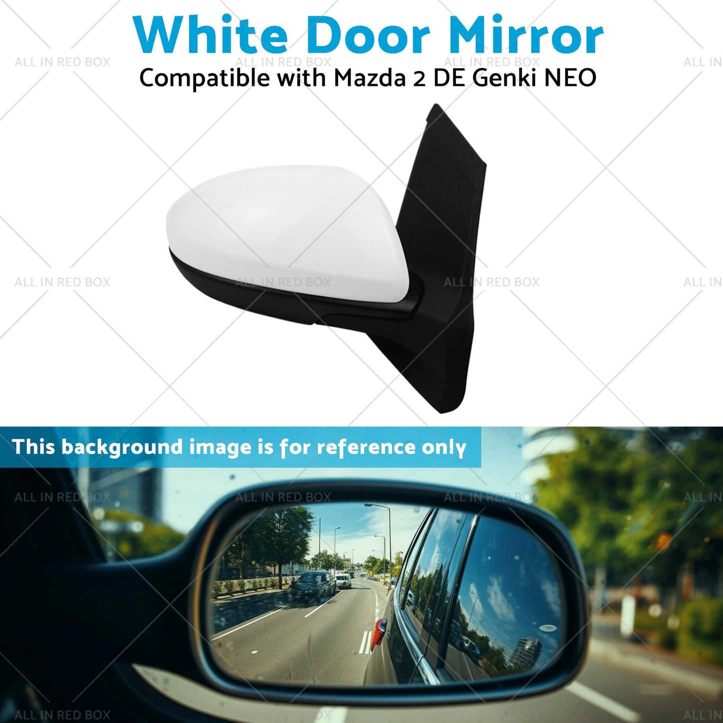 Right Side White Door Mirror Suitable for Mazda 2 DE Genki NEO MAXX 2007-2014-3