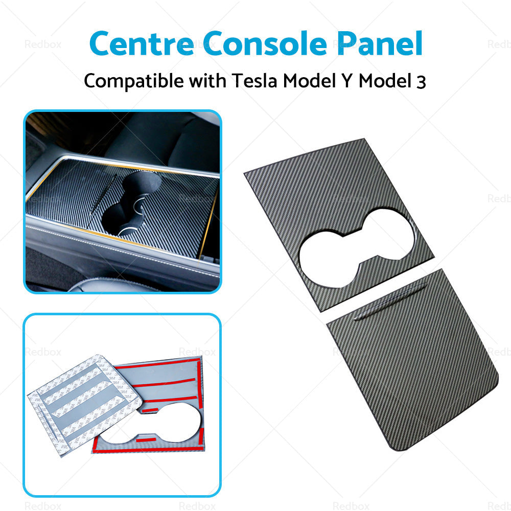Carbon Fiber Style Center Control Panel Wrap Suitable for Tesla Model Y Model 3-2