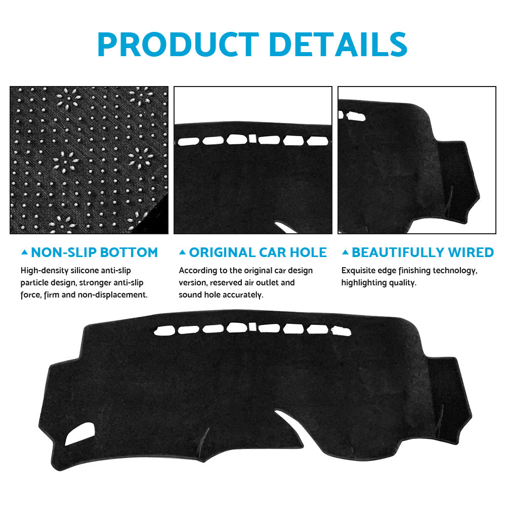 Non-Slip Dash Mat Suitable For Honda Jazz Hatch 2014- 2022 Dashboard Cover Black-3