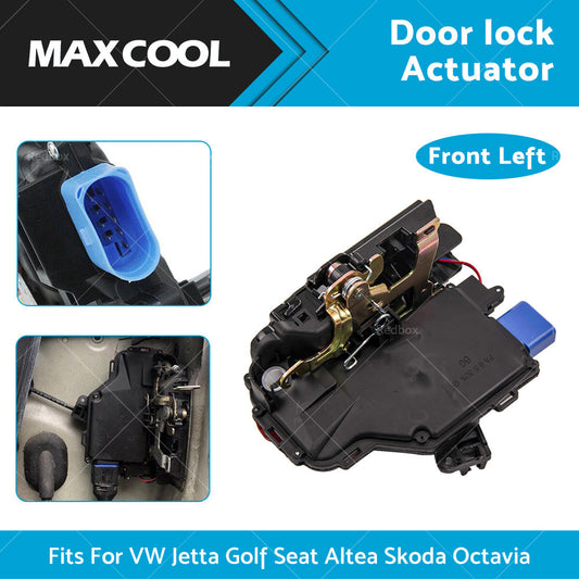 Front Left Door lock Actuator Fits For VW Jetta Golf Seat Altea Skoda Octavia-1