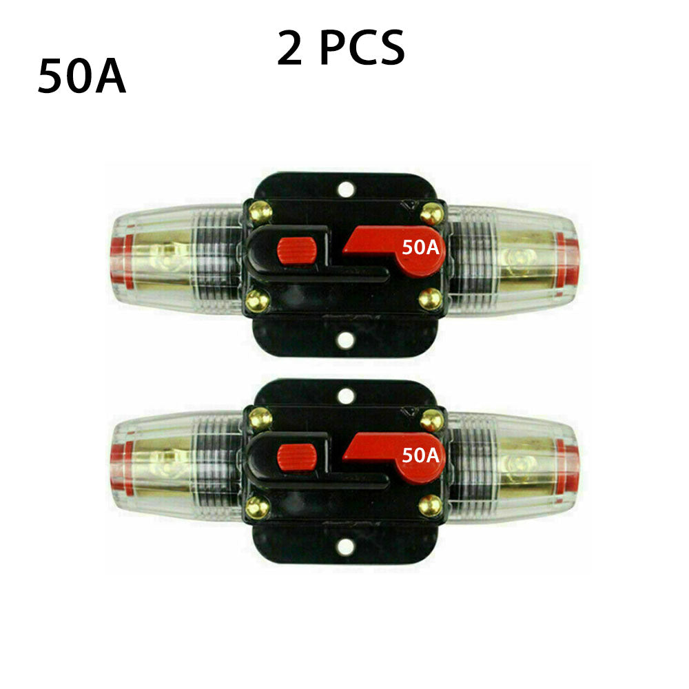 2 PCS AMP Circuit Breaker Dual Battery IP67 Waterproof 12V 24V Fuse Manual Reset-7