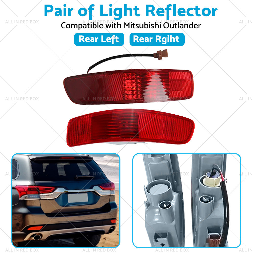 2pc Rear Bumper Bar Light Reflector Suitable for Mitsubishi Outlander 06-12 LR-4