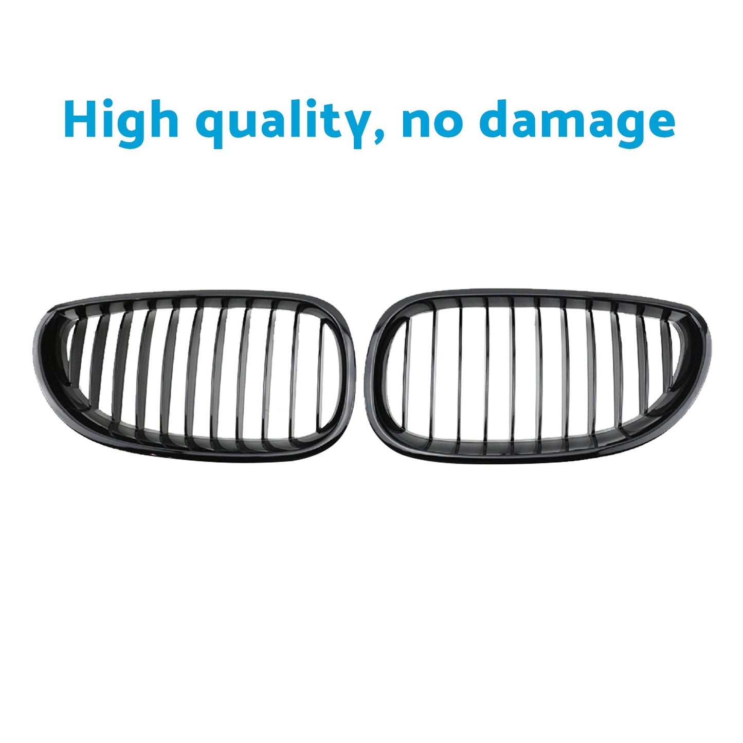Gloss Black Front Grille Grill Suitable For BMW E60 E61 5 Series 2003-2010-3