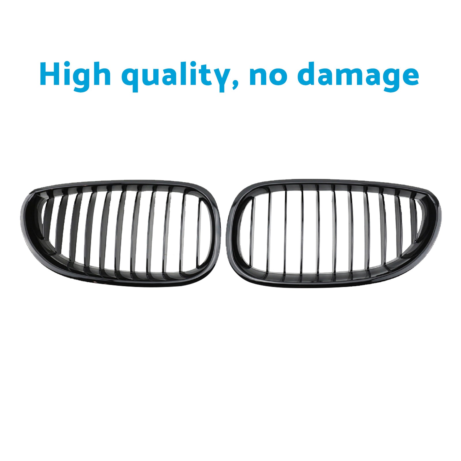 Gloss Black Front Grille Grill Suitable For BMW E60 E61 5 Series 2003-2010-3