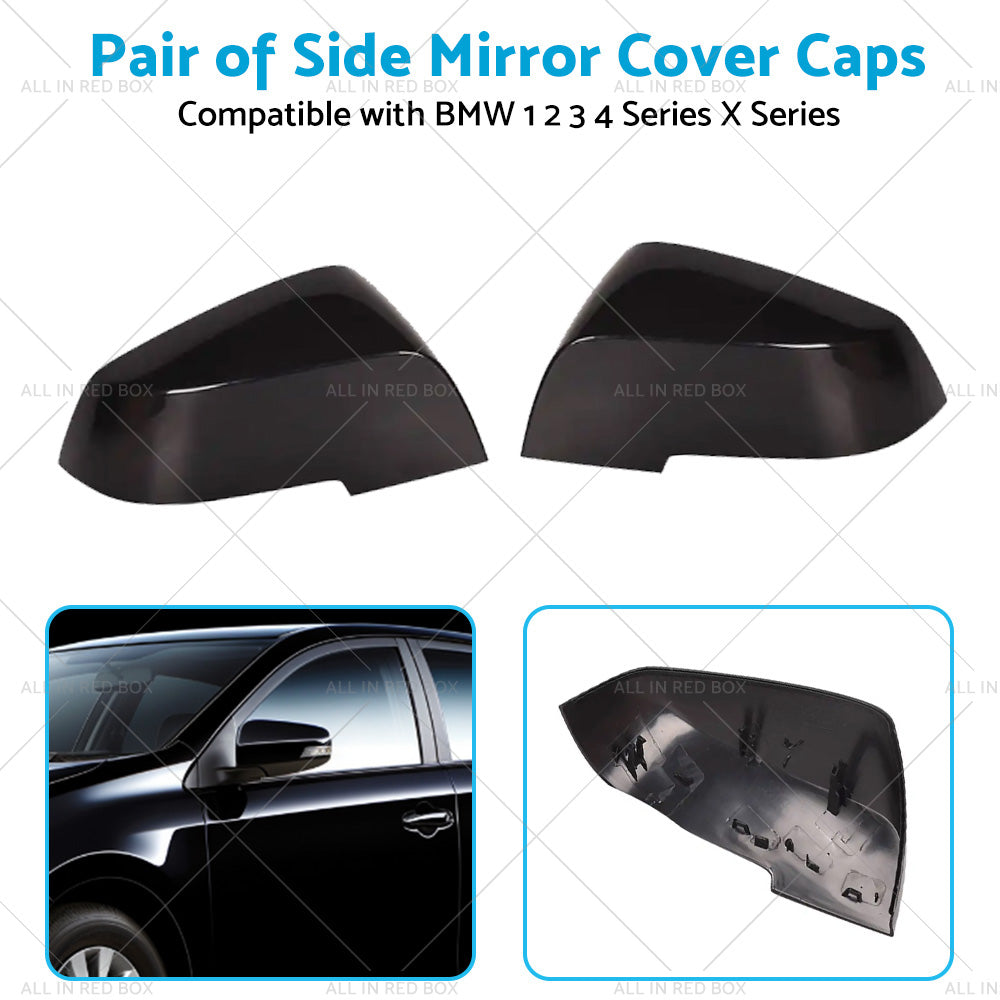 Pair Side Mirror Caps Cover Suitable for BMW F20 F21 F22 F30 Series 1 2 3 4-4