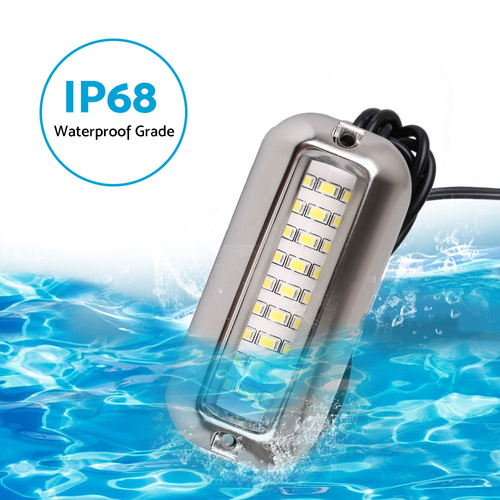 2x Blue 27LED Underwater Marine Transom Boat Light 316 Stainless Steel Pontoon-3