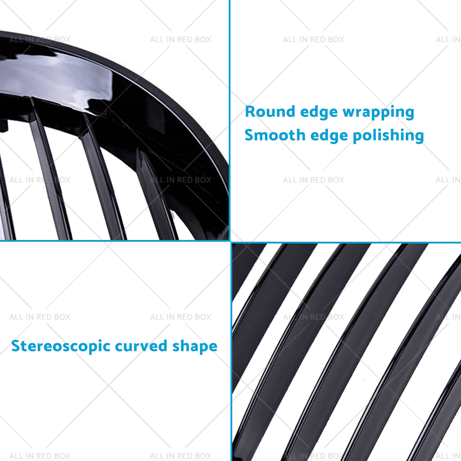 Gloss Black Front Grille Grill Suitable For BMW E60 E61 5 Series 2003-2010-4