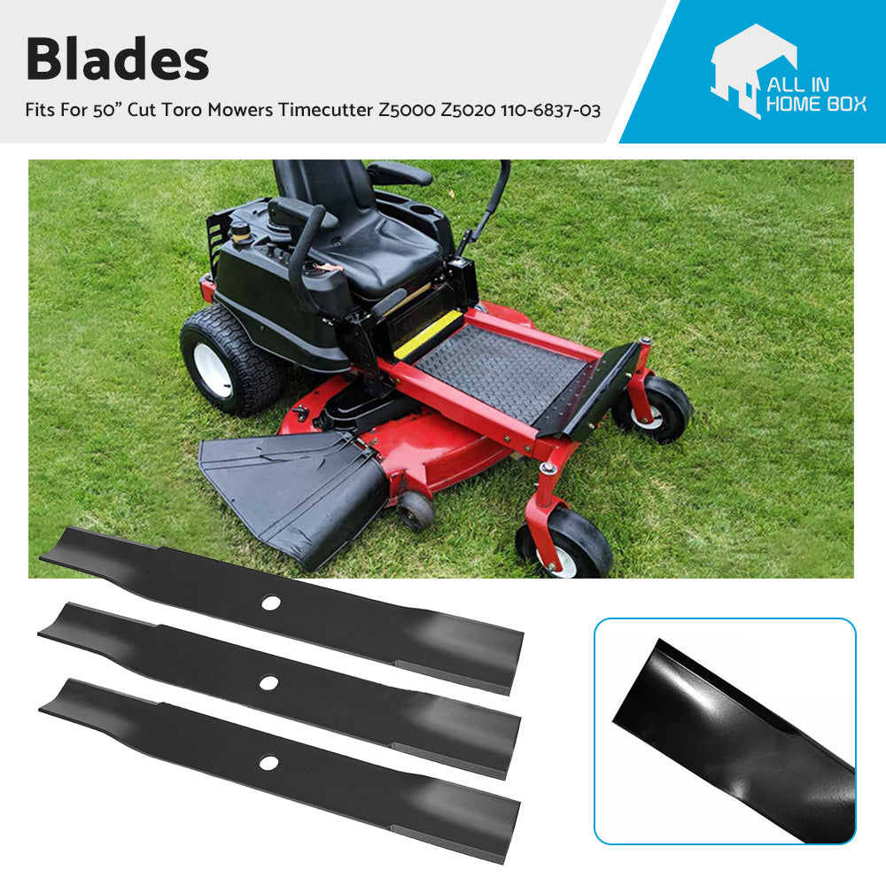 3x Blades For 50 inch  Cut Toro Mowers Timecutter Z5000 Z5020 110-6837-03-4