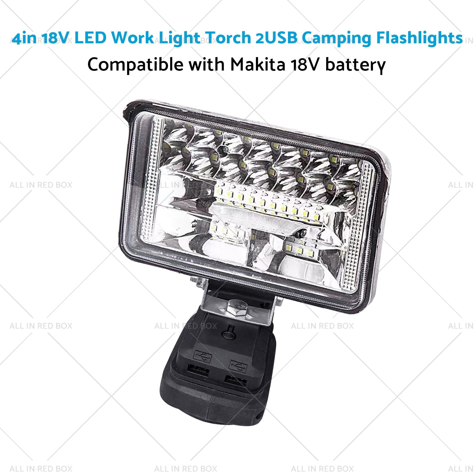18V 4in LED Work Light Torch Camping Flashlights 2USB Suitablefor Makita Battery-4