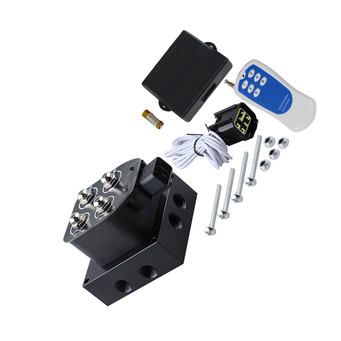 Air Suspension Valve Block Remote Kit Suitable For Vehicle Motorcycle 200PSI 12V-1