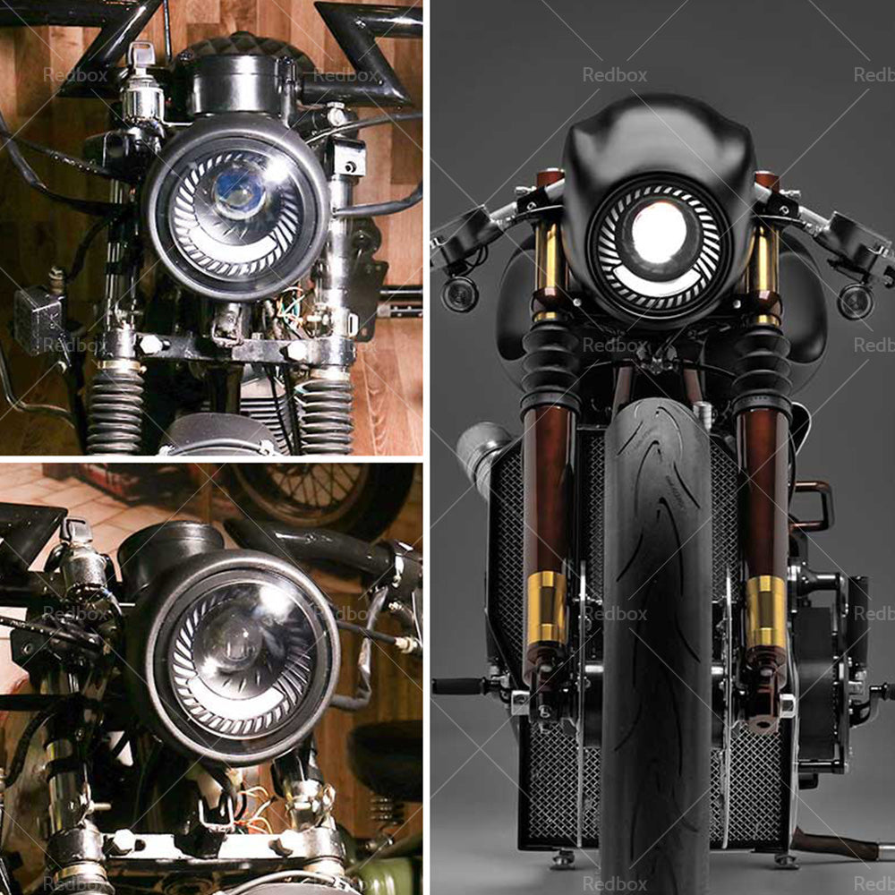 Motorcycle 6. 5inch LED Headlight Spiral Side Mount Bracket Suitable For Cafe Racer-4