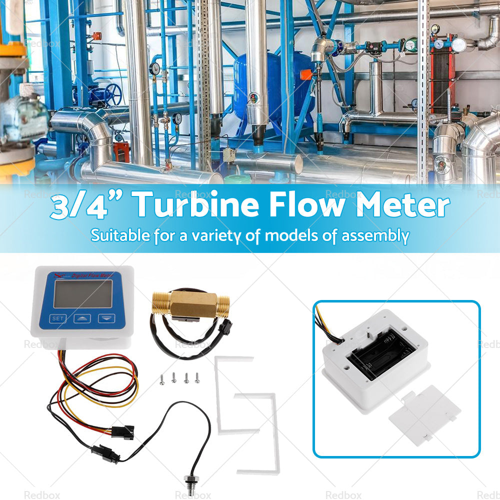 Digital LED Turbine Gauge Kerosene Fuel Water Flow Meter Sensor Meter 3 or 4 inch-2