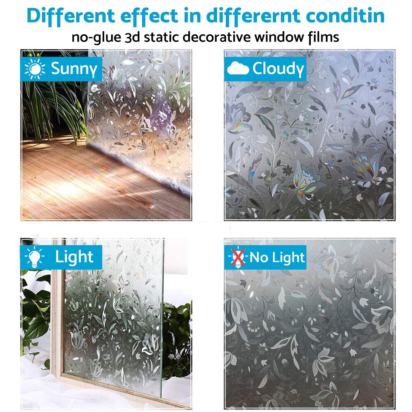 Window Film Suitable For Flat Glass Surfaces Homes Offices Kitchens UV PVC-4