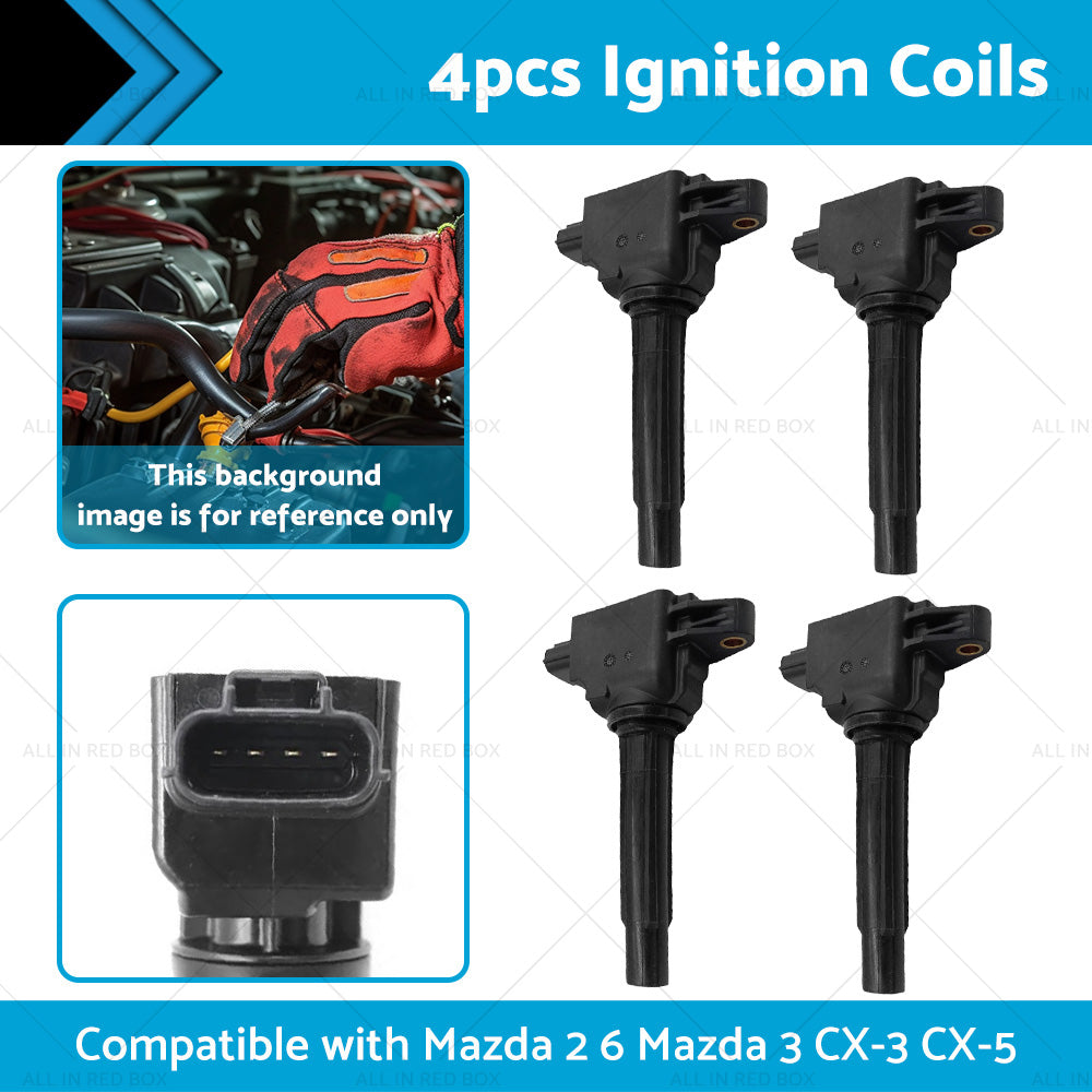 4x Ignition Coil Suitable for Mazda 2 6 Mazda 3 SP20 SP25 CX-3 CX-5 CX-9-1