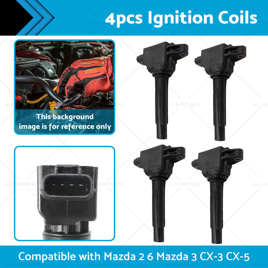 4x Ignition Coil Suitable for Mazda 2 6 Mazda 3 SP20 SP25 CX-3 CX-5 CX-9-1