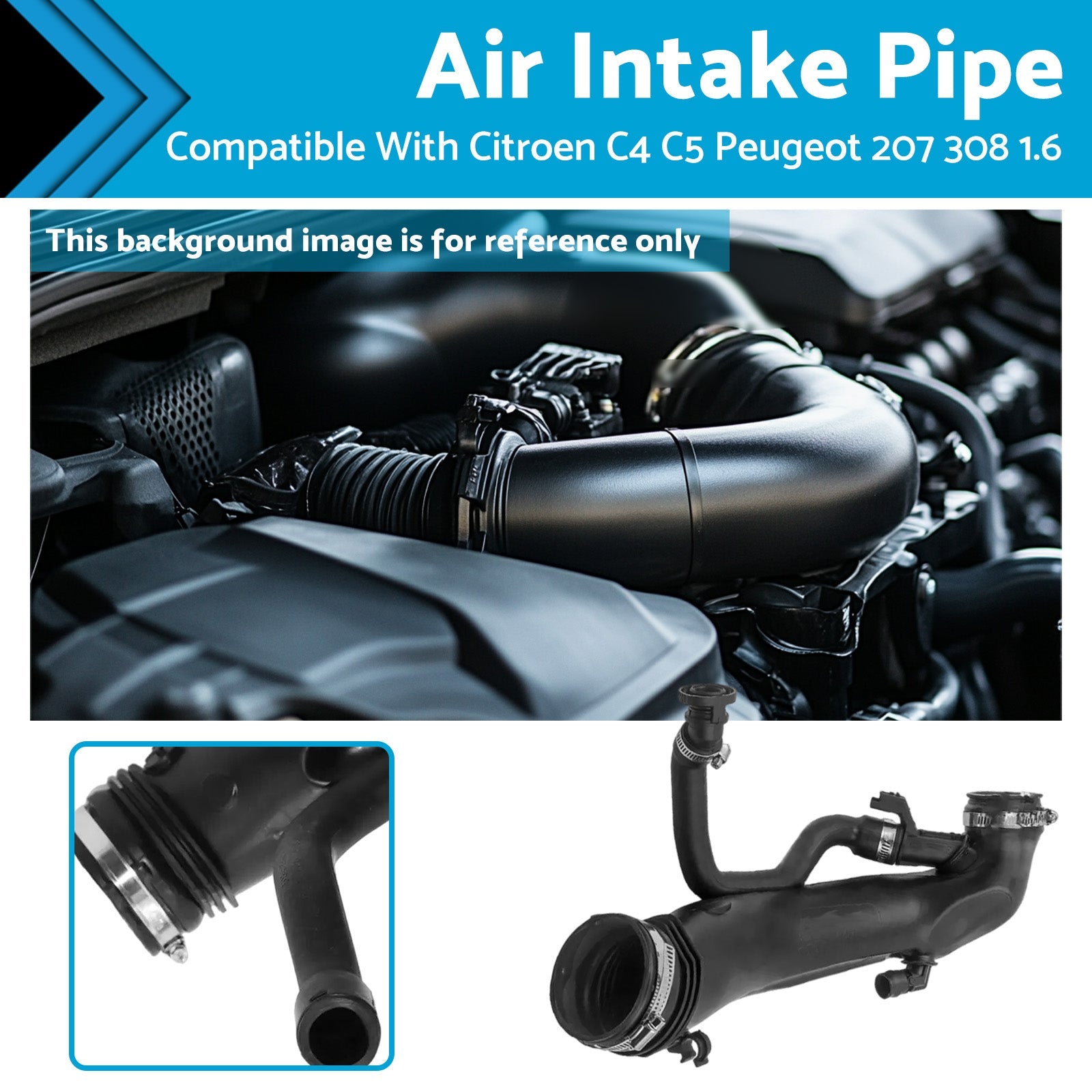Air Intake Pipe Hose Suitable For Citroen C4 C5 Peugeot 207 308 3008 5008 1.6-0