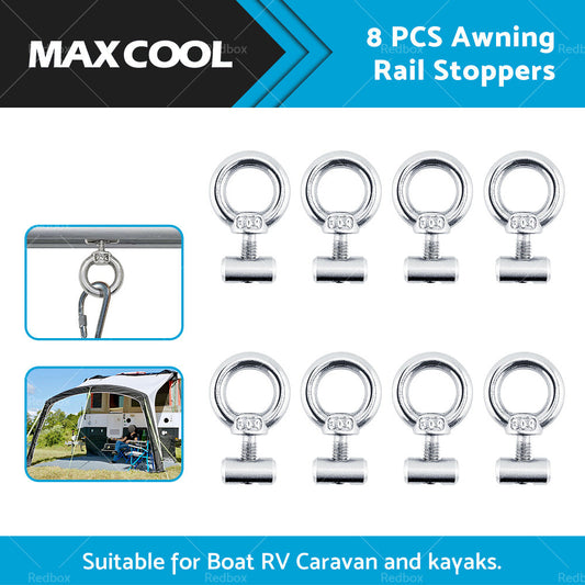 8 PCS Awning Rail Stoppers Rail Track Screws for Boat RV Caravan Stainless Steel-0