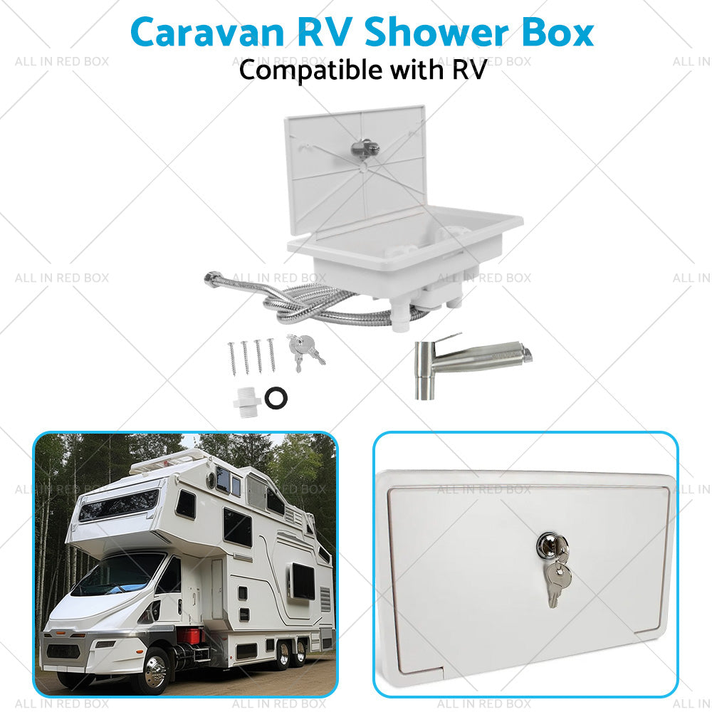 Caravan RV Shower Box Kit External with Lock Exterior Camper Trailer Boat Marine-4