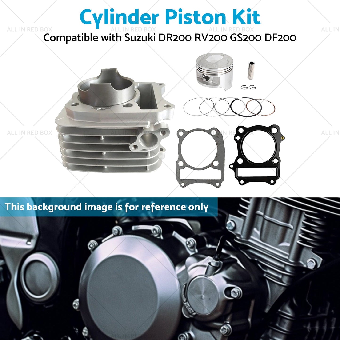 Cylinder Piston 66mm Suitable Suzuki DR200 RV200 GS200 DF200 SP200 Top End Kit-4