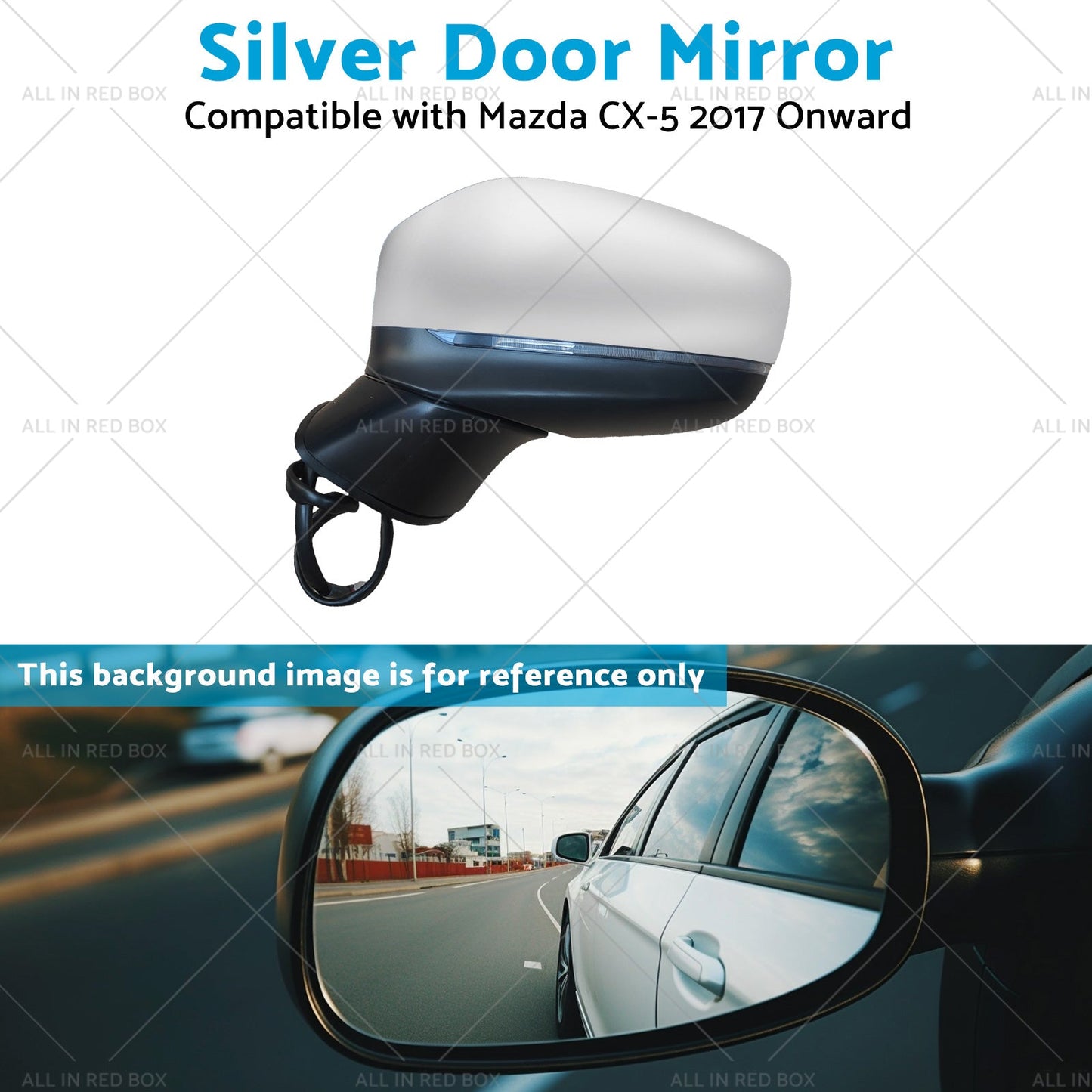 Silver Door Mirror Suitable for Mazda CX-5 2017 Onward With BlindSpot 9 Wires-4