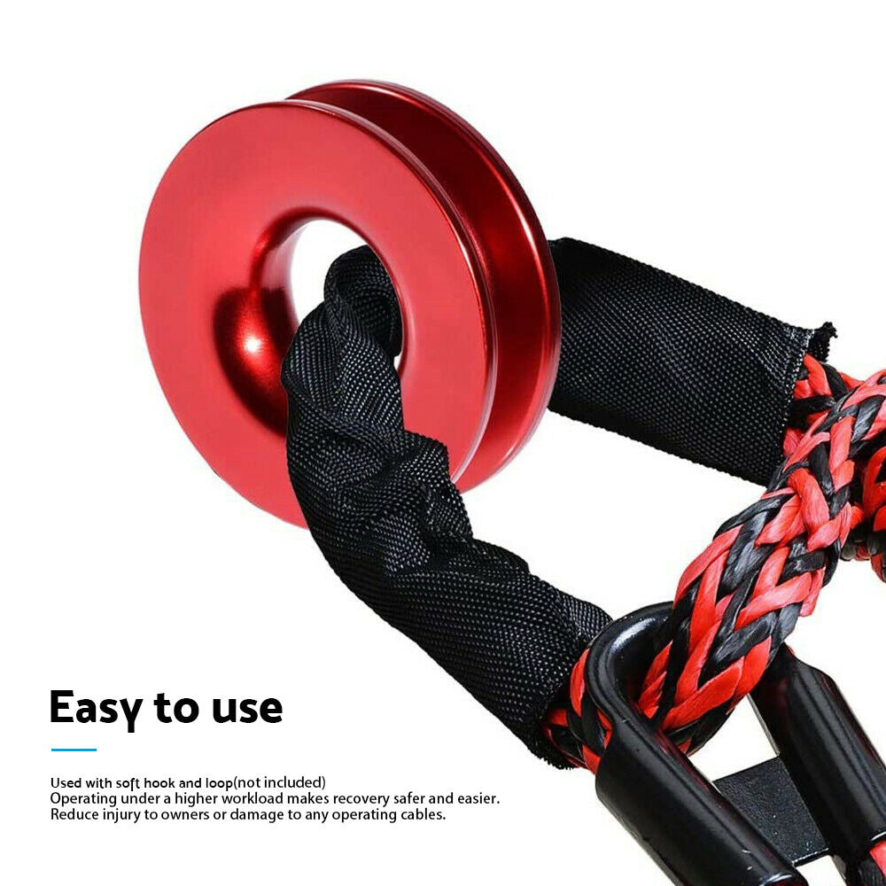 Recovery Ring Snatch Ring Block Pulley 37479lbs Soft Shackle Winch Rope Off Road-1