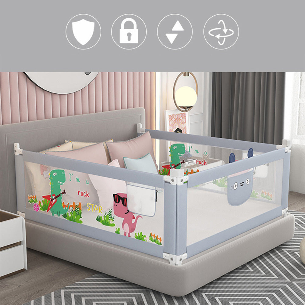 Adjustable Folding Kids Safety Bed Rail/BedRail Cot Guard Protecte Child Toddler-2