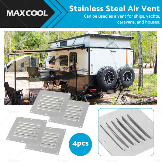 4PCS Stainless Steel Rectangular Air Vent For Caravan Boat Wall Eave Home-0