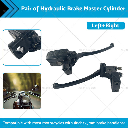 Pair 1inch 25mm Motorcycle Hydraulic Brake Clutch Master Cylinder Lever Left Right-1