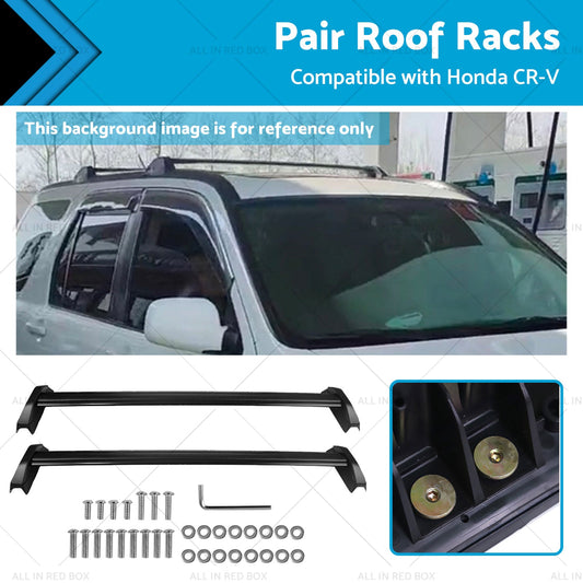 Pair Suitable For Honda CRV 2002-2006 Cross Bar Roof Rack Black-0
