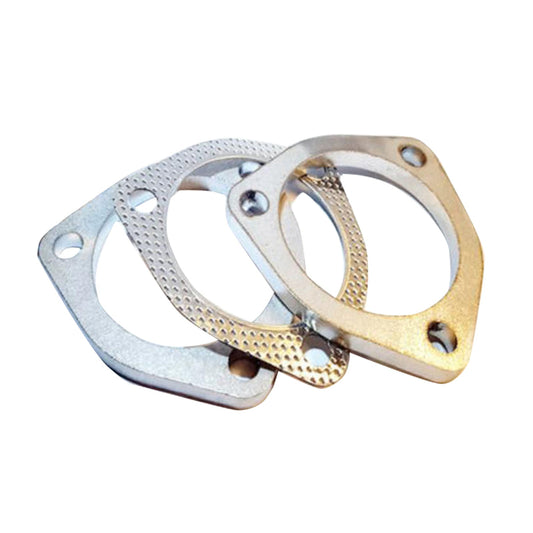 Universal Exhaust Flange Plate Set 304 Stainless Steel 2.5" 63mm 3 Bolt Gasket-1