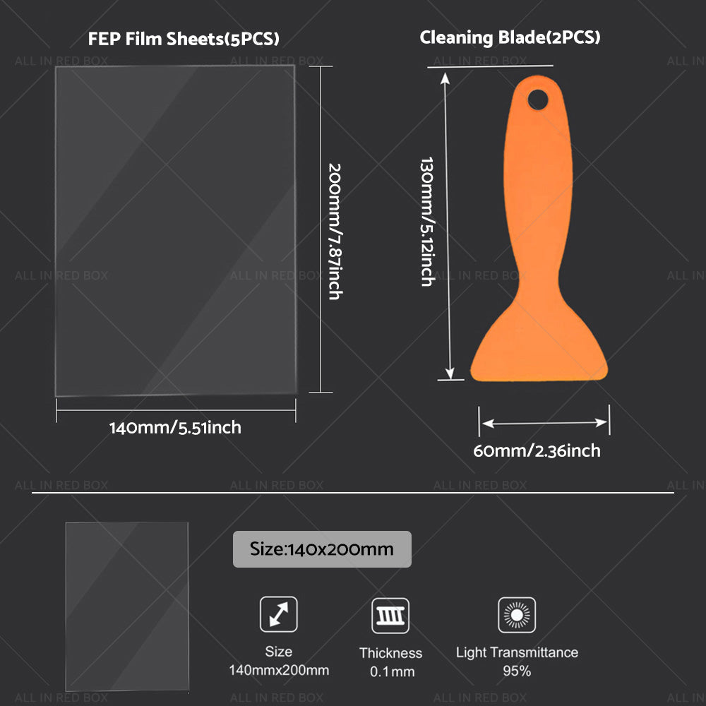 5PCS 3D Printer FEP Film Sheets2PCS Cleaning Blade Suitable For Anycubic Resin-2