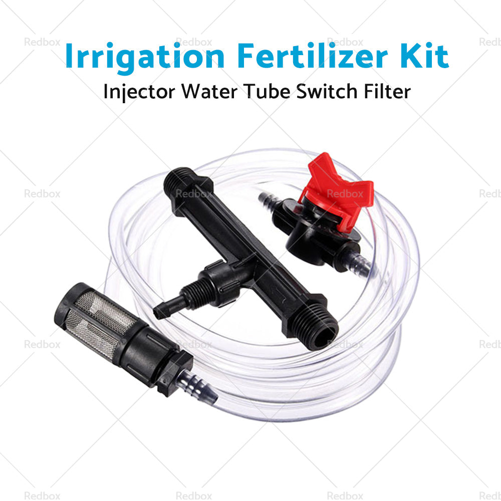 1/2  3/4  Irrigation Venturi Fertilizer Kit Injector Water Tube Switch Filter-4