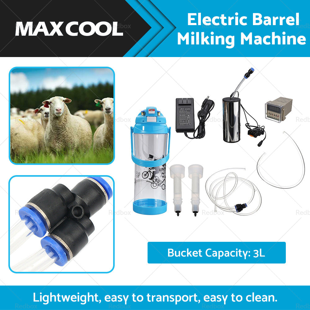 3L Electric Barrel Milking Machine Sheep Cow Milker Vacuum PumpPulse Controller-0