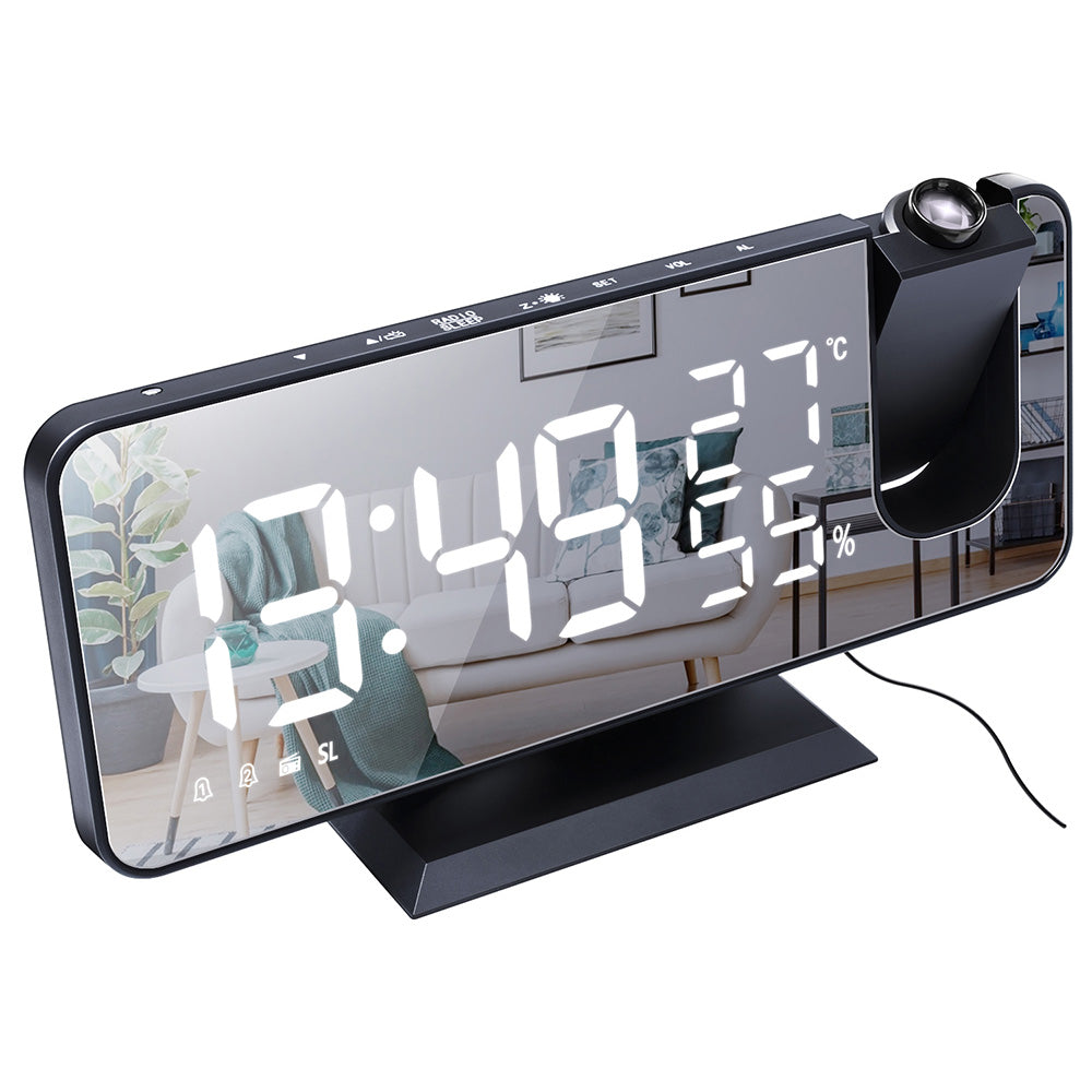 Projection on Ceiling Digital Dual Alarm Clock Bedroom Radio LED Big Screen-5