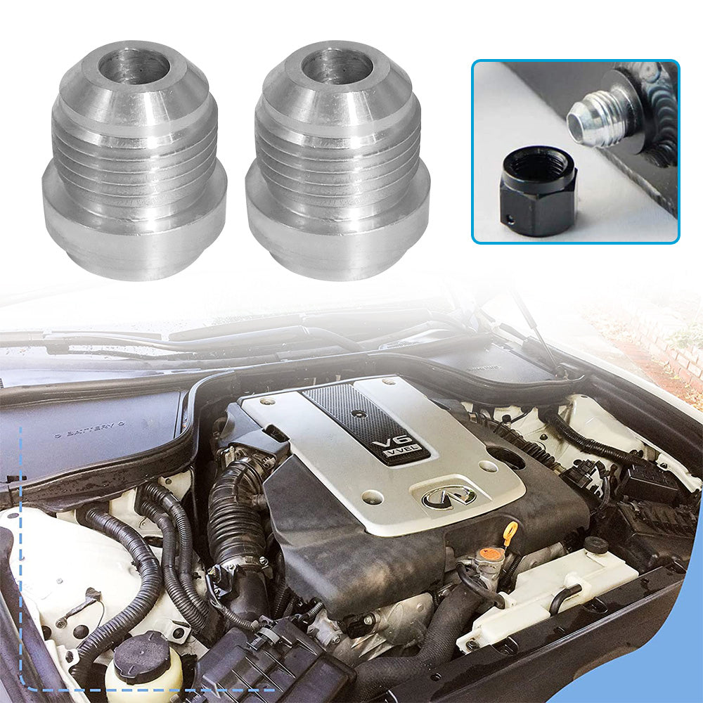 AN8 Male Aluminium Weld-On JIC Bungs x 2 Fitting -10AN JXSS032-10-A-2