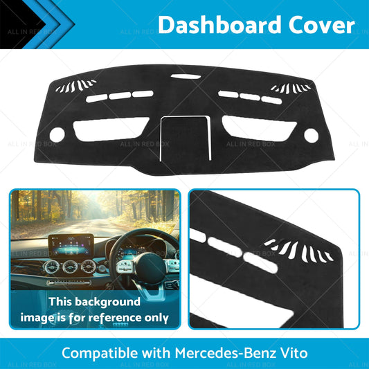 Dashboard Cover Suitable for Mercedes Vito Chassis  447 7 or 2014-On Black Dash Mat-1