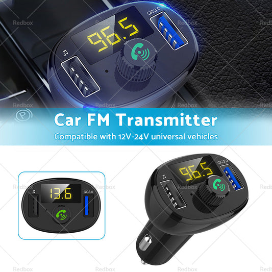 Bluetooth-5. 0 Radio Car Kit Wireless FM Transmitter Dual USB Charger MP3 Player-1