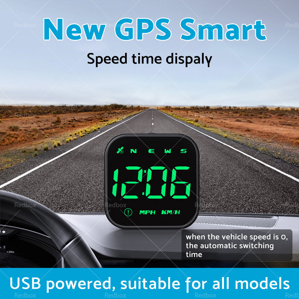 Universal Car HUD Head Up Display LED Digital GPS Speedometer Overspeed Alarm-3