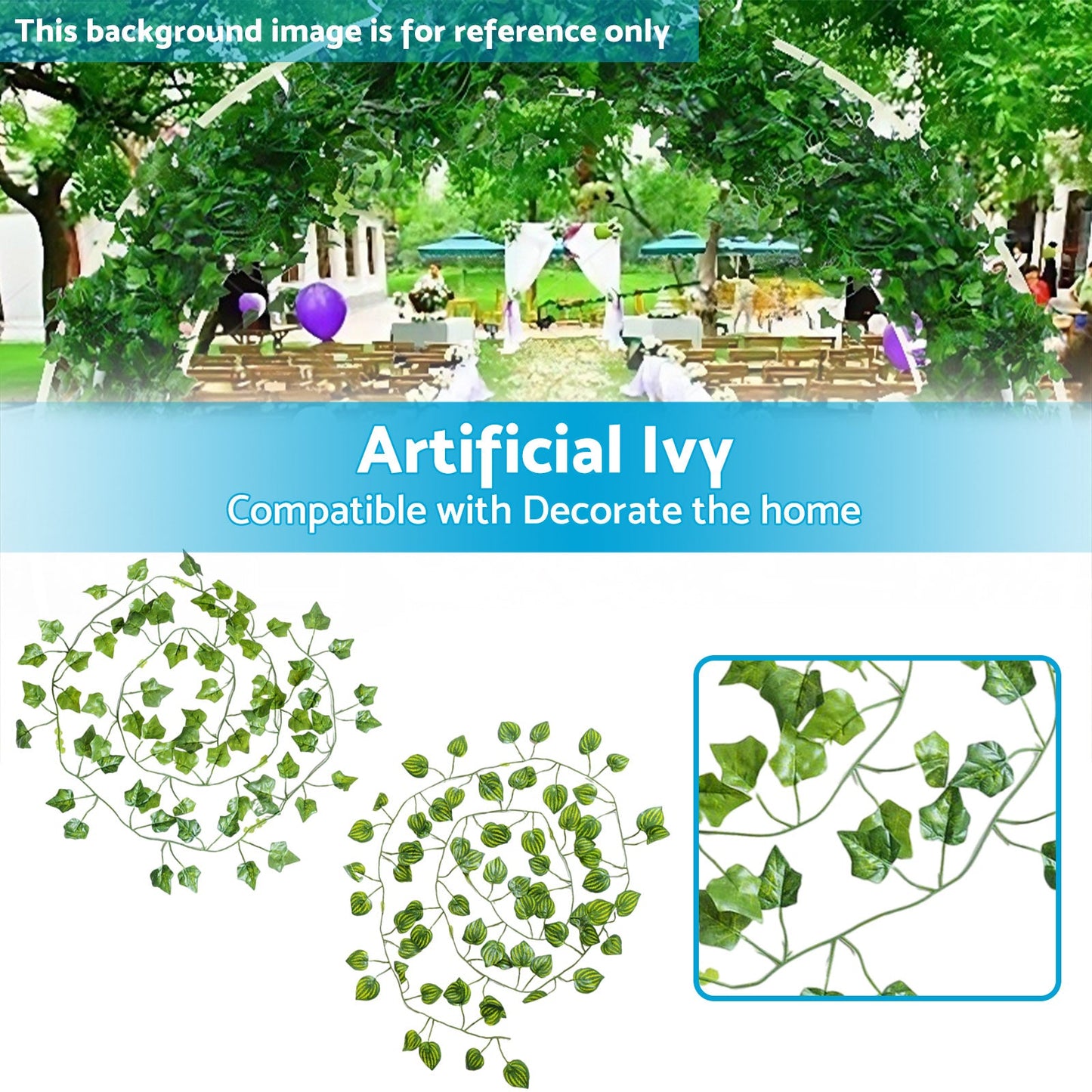 12x2M Green Plastic Leaf Foliage Artificial Ivy Suitable For Decorating Homes 12x2M Green Plastic Leaves-5