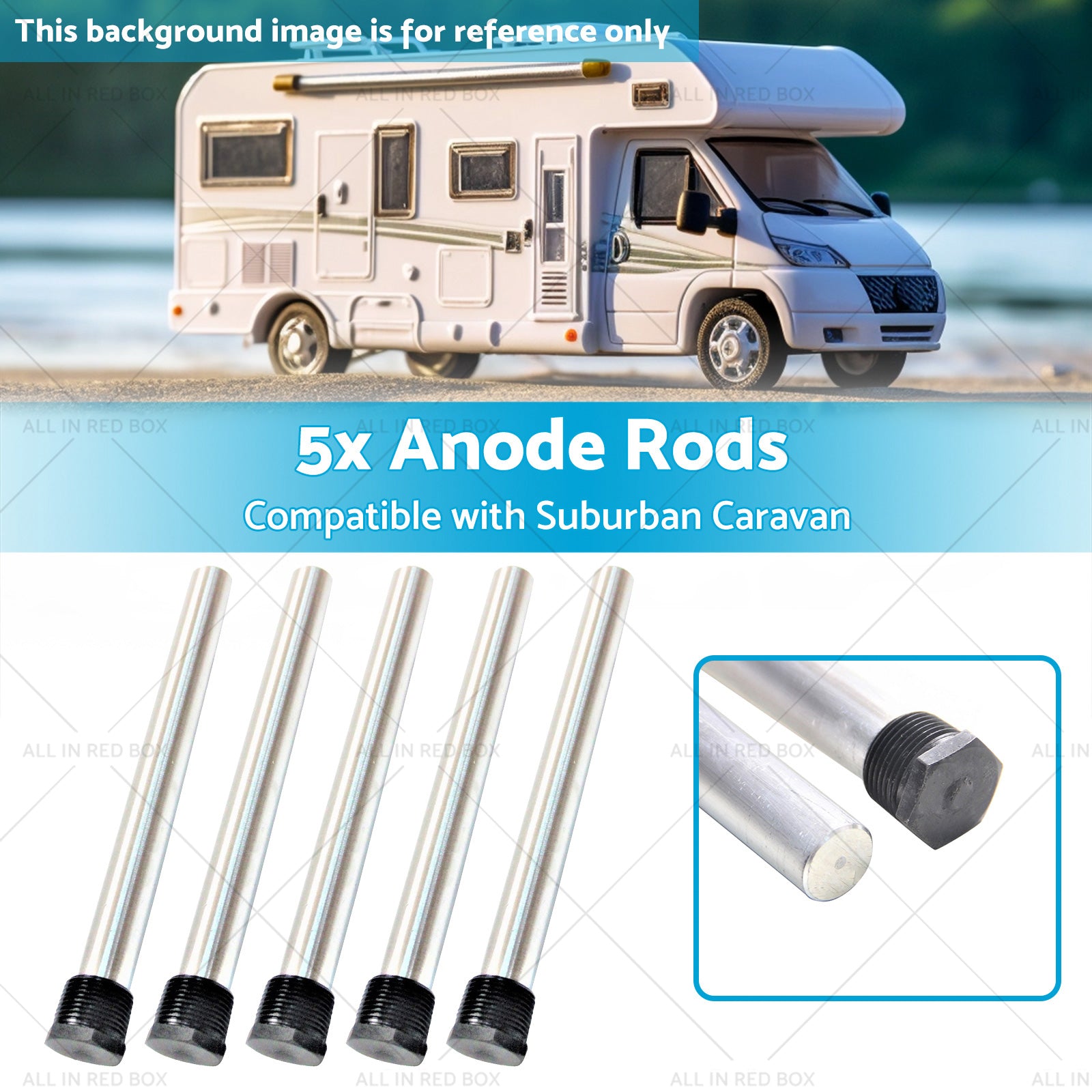 5x Anode Rods Suitable for Suburban Caravan Anodes SW6DEA Hot Water Service-2