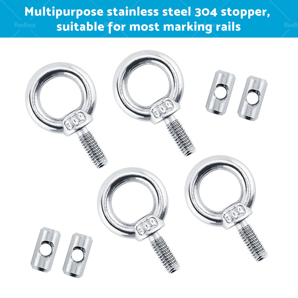 4 PCS Awning Rail Stoppers Rail Track Screws for Boat RV Caravan Stainless Steel-4