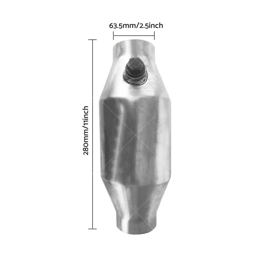 2. 5 Inch 400 Cell High Flow Performance Catalytic Converter - Metal Core 280mm-3