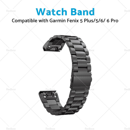 Stainless Steel Strap Quick Fit Watch Band Suitable For Garmin Fenix 5 6 22mm-1