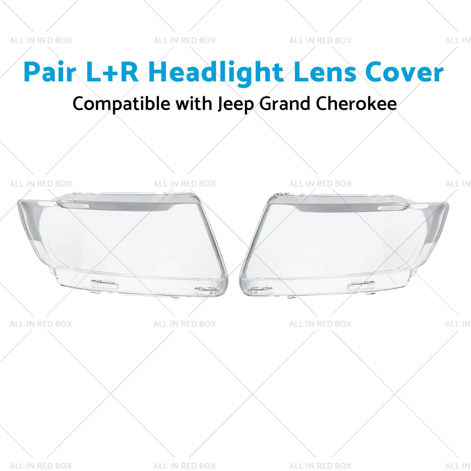 Pair LR Headlight Lens Cover Replacement Suitable for Jeep Grand Cherokee 11-13-1