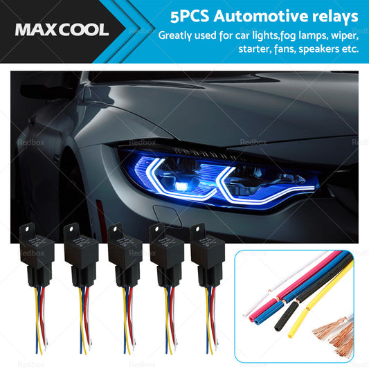 SPDT Automotive Relay With Harness Socket 5x 24V 40A 5 Pin For Car Yacht Caravan-0