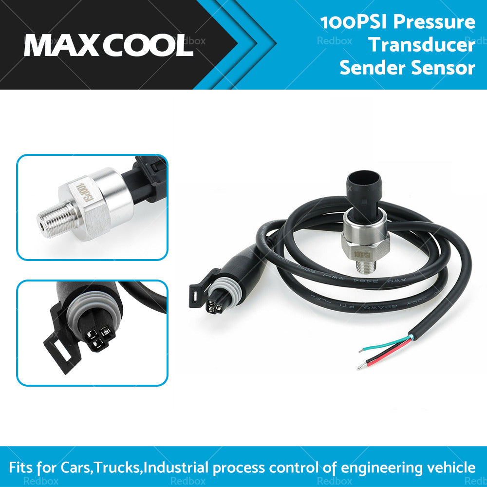 100PSI 5V 1 or 8NPT Stainless Steel Oil Fuel Air Pressure Transducer Sender Sensor-0
