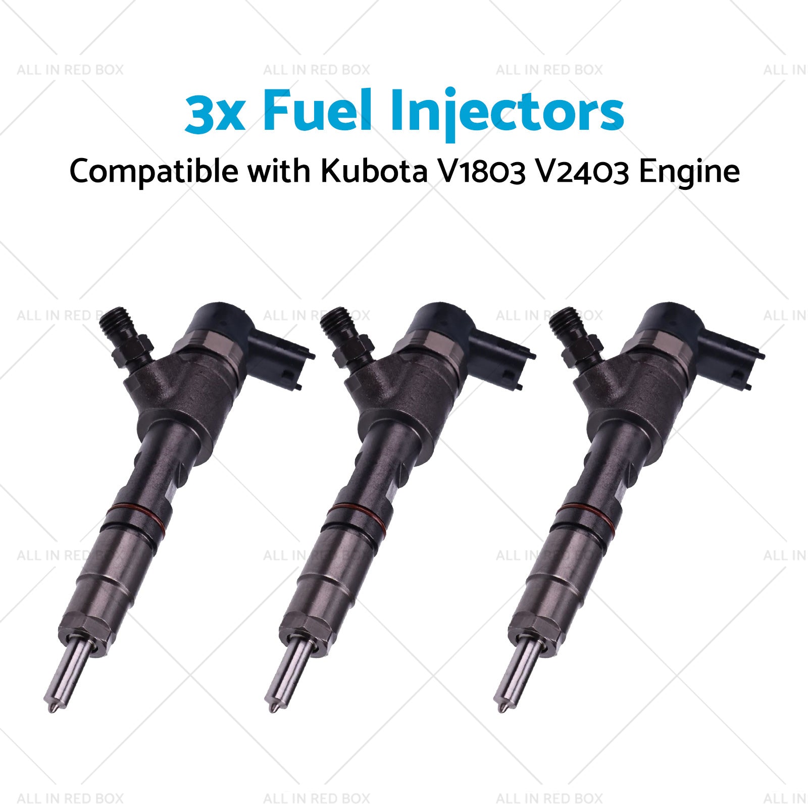 3x Fuel Injectors Suitable for Kubota V1803 V2403 Engine Tractor MX5200F L3301DT-3
