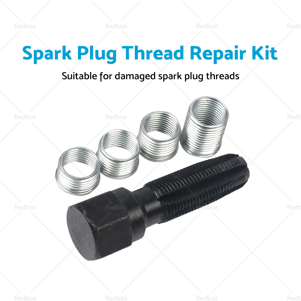 4 Inserts Helicoil Thread Reamer Tap Repair  and  14MM Spark Plug Repair Kit-3