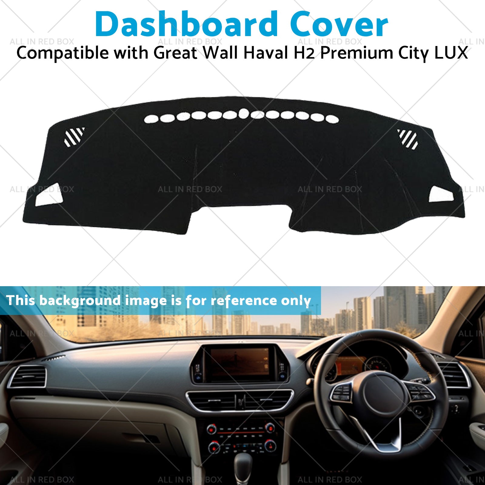 Black Non-Slip Dash Mat Suitable For Haval H2 Premium City LUX 2015-2020 2WD-3