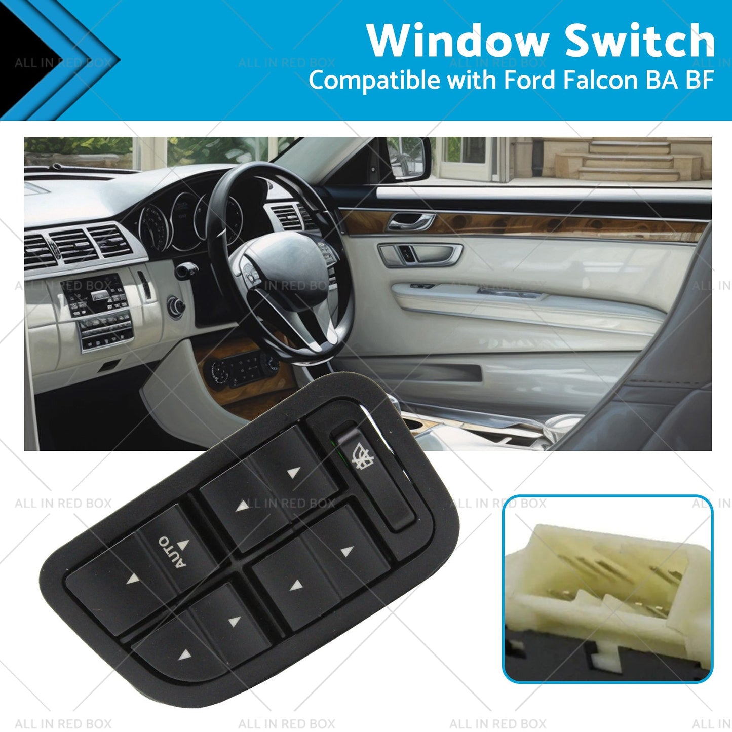 Power Window Switch with Illumination Suitable for 2002-2008 Ford Falcon BA BF-0
